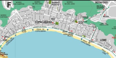 Copacabana რიო-დე-ჟანეიროში რუკა